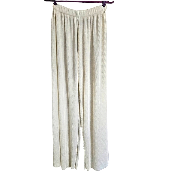 EXPRESS Vintage Cream Plisse Eide leg pull on pants. Size Small - Picture 1 of 12